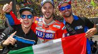 Andrea Dovizioso menjadi pebalap berkebangsaan Italia pertama dalam tujuh musim terakhir yang meraih kemenangan di Sirkuit Mugello. (dok. MotoGP)