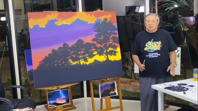 SBY Buat Lukisan di Momen Ulang Tahun Ani Yudhoyono