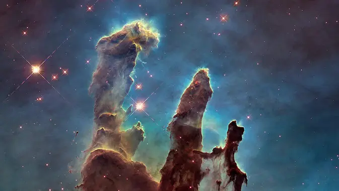 <p>Foto Nebula Elang yang diberi nama Pillars of Creation ini diambil oleh Hubble. (NASA)</p>