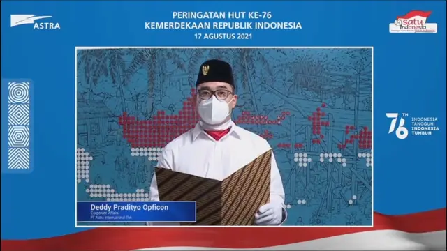 Pelaksanaan seremoni Peringatan HUT ke-76 Kemerdekaan Republik Indonesia secara virtual pada (17/8).