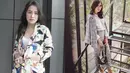 Lady Nayoan memadukan blazer floral dengan tank top putih untuk tampilan formalnya. Sementara Syahnaz memadukan plaid blazer dengan kemeja putih. [Foto: IG/syahnazs/ladynayoan].