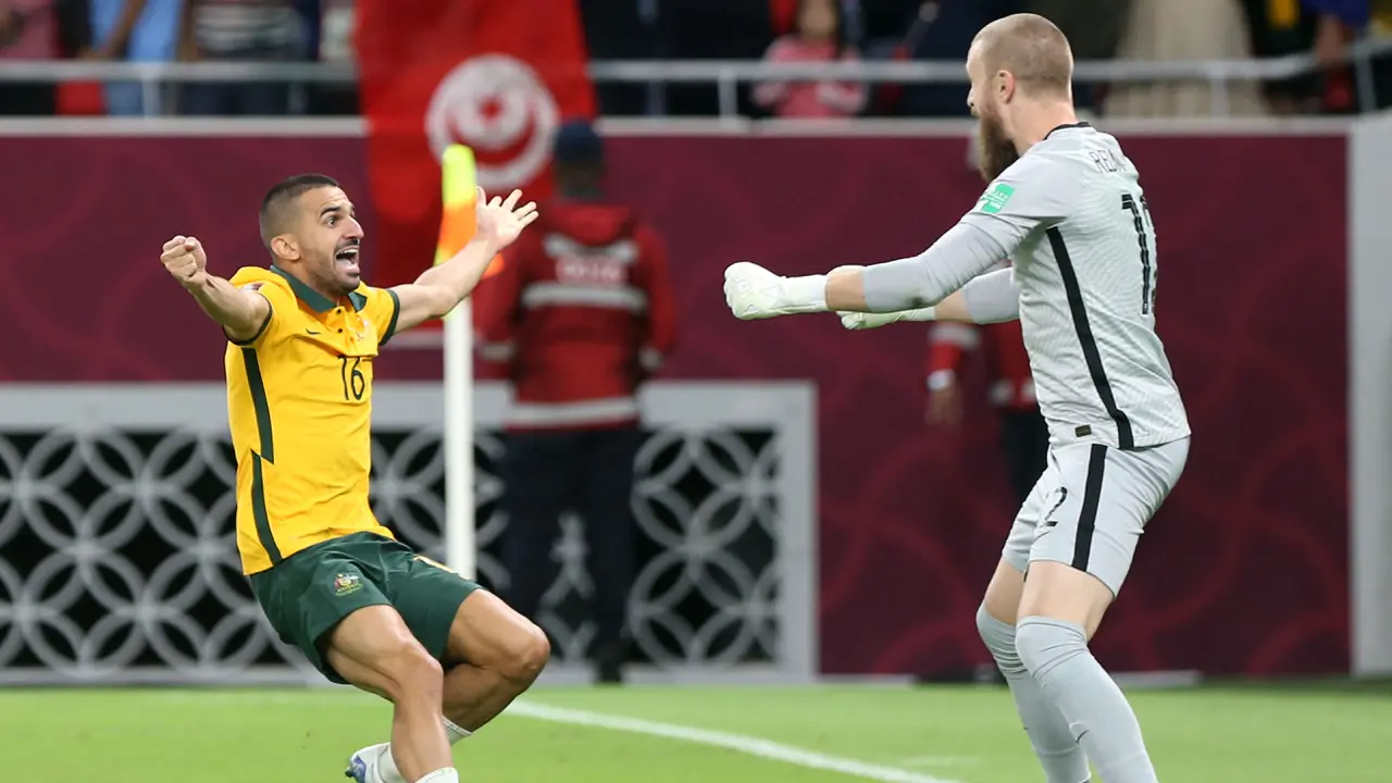 Foto: Ekspresi Pemain Timnas Australia usai Meraih Tiket untuk Tampil di Piala Dunia 2022 Qatar