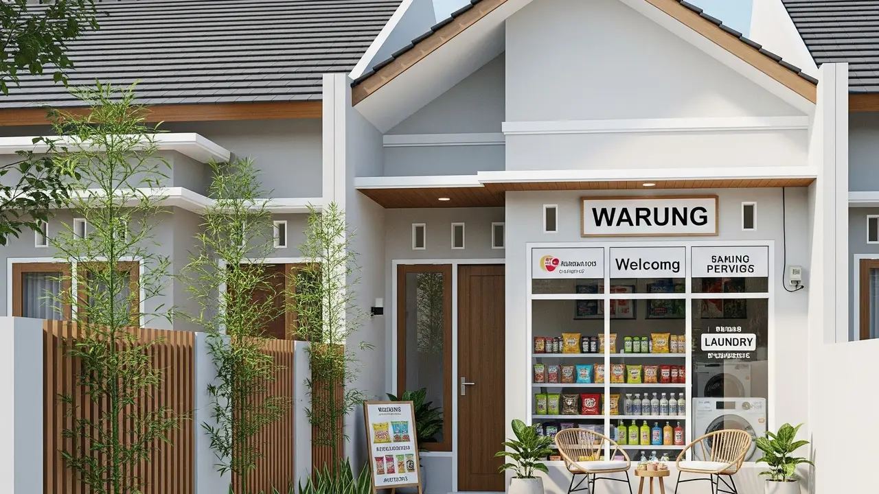 Desain Warung Modern di Rumah Sempit (Image by Gemini AI)