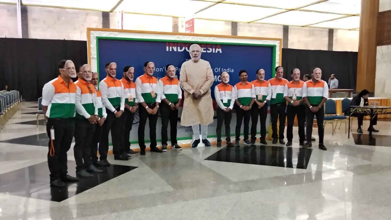 Sambutan meriah oleh warga asli dan keturunan India terhadap kunjungan diplomatik PM Narendra Modi ke Jakarta, Rabu (30/5/2018) - (Liputan6.com/Happy Ferdian Syah Utomo)
