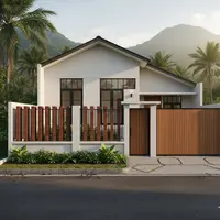 7 Model Rumah Sederhana Tapi Mewah dengan Pagar Bata Ekspos 2025 yang Cocok untuk Tinggal di Desa (Foto: Gemini AI)