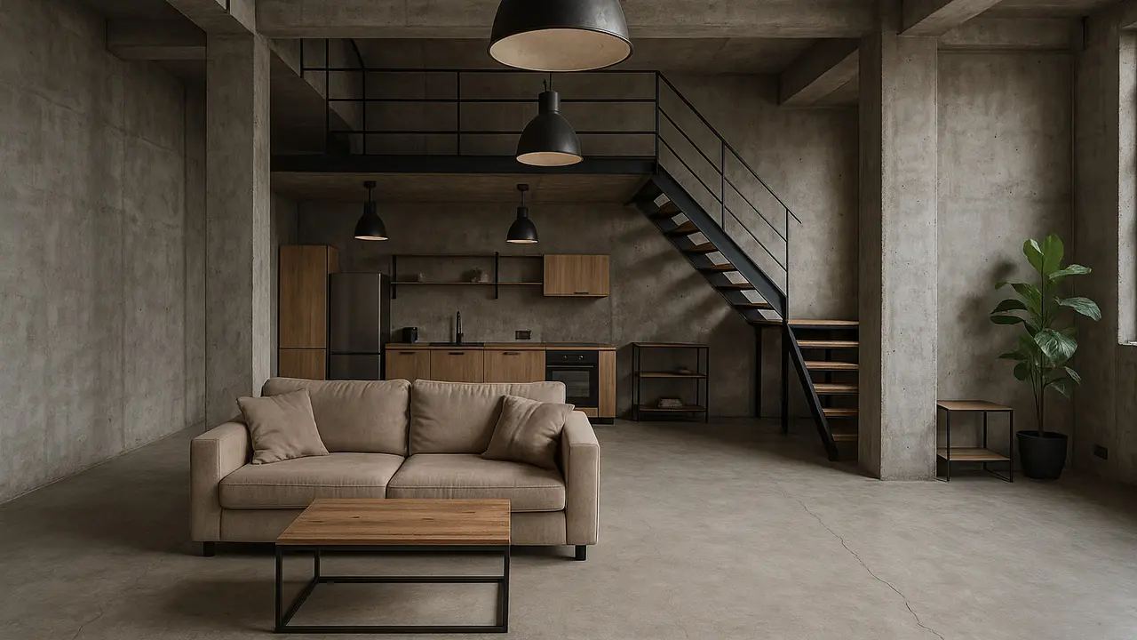 Desain Rumah Industrial dengan Beton Ekspos (Foto: ChatGPT)