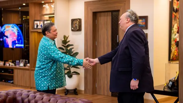 Menteri Koordinator Bidang Perekonomian Airlangga Hartarto menerima kunjungan Menteri Perdagangan dan Pertumbuhan Ekonomi Selandia Baru Rino Tirikatene