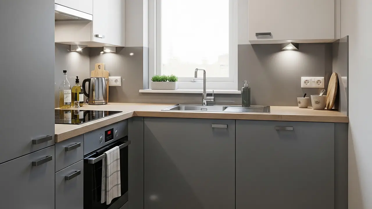 Desain Dapur Mini 2×2 Meter (Image by Gemini AI)