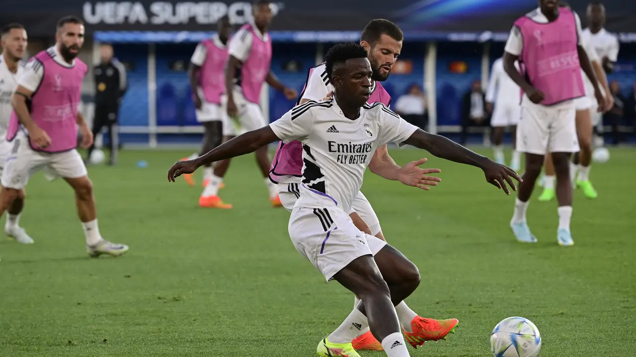 Vinicius Junior - Nacho Fernandez - Real Madrid - Piala Super Eropa - 9 Agusus 2022