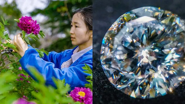 Berlian dibuat dari bunga Peony