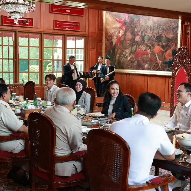 Lesti Kejora, Rizky Billar, dan Prabowo Subianto. (Foto: Dok. Instagram @rizkybillar)