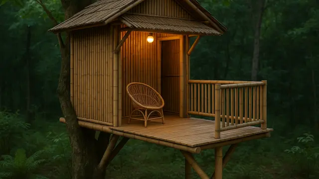 7 Model Rumah Pohon Sederhana dari Bambu, Ramah Lingkungan dan Estetik