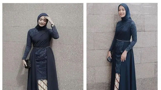 Model kebaya modern hijab dengan ekor