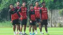 Para pemain Persija Jakarta saat sesi latihan jelang laga melawan Persib Bandung dalam lanjutan BRI Super League di Persija Training Ground, Bojongsari, Depok, Kamis (7/5/2026). (Bola.com/M Iqbal Ichsan)