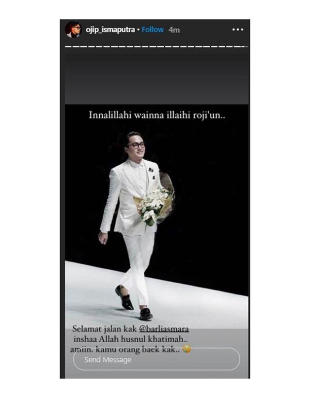 Desainer Barli Asmara Meninggal Dunia, 7 Selebriti Ini Unggah Ucapan Duka