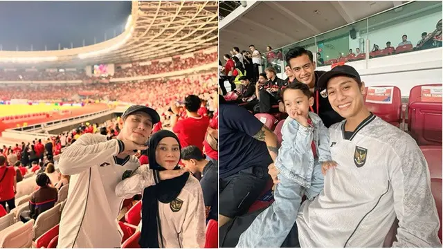 8 Potret Artis Nonton Timnas Indonesia Vs Bahrain di GBK, Kompak Pakai Jersey