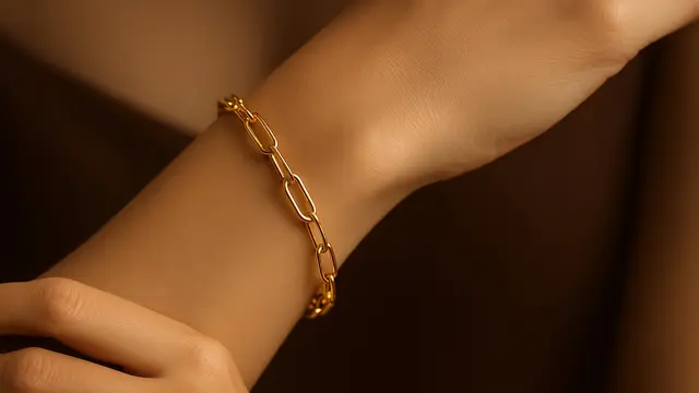 Model Gelang Emas Paperclip Chain