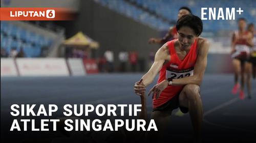VIDEO: Respect! Atlet Lari Singapura Berikan Air Minum ke Rikki Simbolon di Sea Games 2023