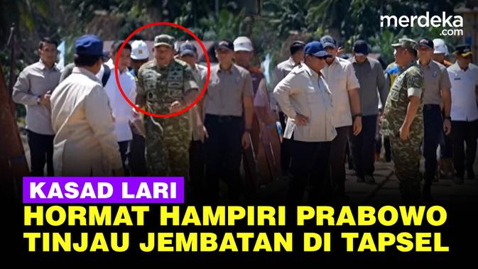 Kasad Jenderal TNI Maruli Tiba-tiba Lari Hampiri Prabowo Saat Tinjau Jembatan di Tapsel