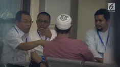 Politisi PAN, Saleh Partaunan, Drajad Wibowo dan anak Amien Rais, Hanafi Rais di Gedung KPK, Senin (6/5). Mereka mewakili Amien Rais untuk menjelaskan uang Rp600 juta di kasus korupsi pengadaan alkes yang menjerat Siti Fadilah (Liputan6.com/Faizal Fanani)