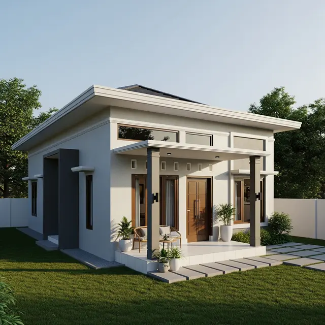 Desain Rumah Sederhana 1 Lantai dengan Teras Minimalis