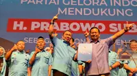 Bakal Calon Presiden (Bacapres) Prabowo Subianto menghadiri deklarasi dukungan Partai Gelora kepada dirinya di Djakarta Theater, Jakarta Pusat (Istimewa)