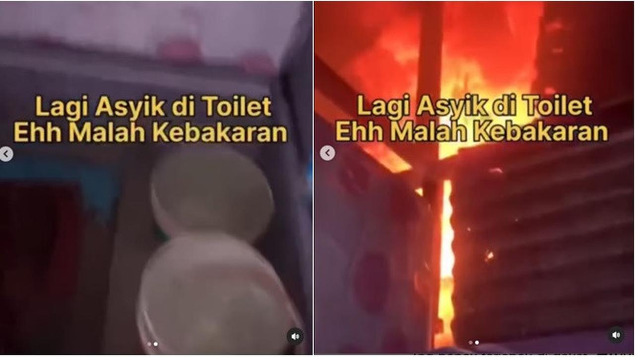 Momen Pemuda Masih di Toilet saat Kebakaran, Netizen: Kameramen Selalu Selamat