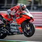 Pembalap Ducati, Jorge Lorenzo beraksi pada MotoGP San Marino 2018 di Sirkuit Marco Simoncelli. (Twitter/Ducati Motor)