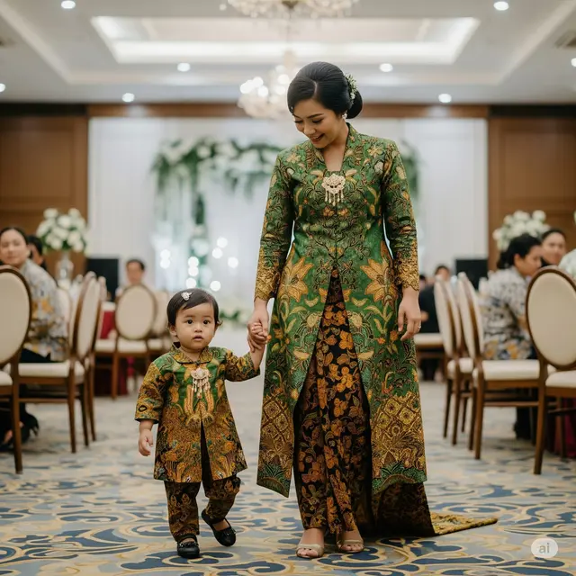 Outfit Kondangan Ibu Anak 1. Foto: Gemini