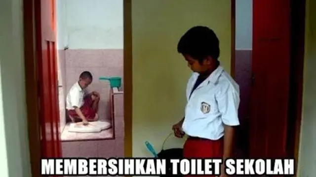 Momen dihukum guru (foto: instagram)