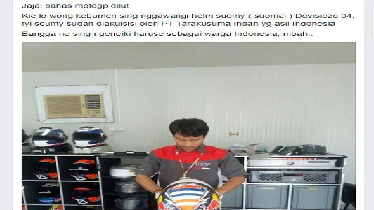 Keren Nih, Helm Dovizioso Ternyata Disetting Orang Indonesia (Foto:Instagram)
