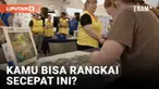 Peserta berlomba menyelesaikan puzzle secepat mungkin dalam Kejuaraan Puzzle Dunia. Pemenang individu tahun ini, Kristin Thuv dari Norwegia, menyelesaikan puzzle dalam 37 menit.