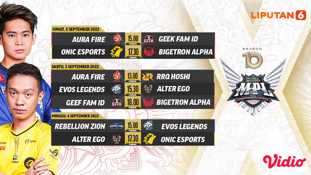 Nonton Live Streaming MPL ID S10 Matchweek Keempat Live Vidio 2-4 September 2022