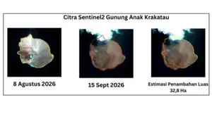 Anak Krakatau Meluas 32,8 Hektare Usai Erupsi, Muncul 2 Daratan Baru