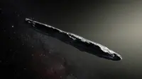 Ilustrasi Oumuamua, asteroid dari luar tata surya yang pertama kali terdeteksi oleh astronom. (ESO)