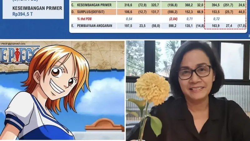 Sri Mulyani mengunggah foto dirinya dan Nami One Piece, menyebut karakter Nami punya tugas yang mirip dengan Menteri Keuangan