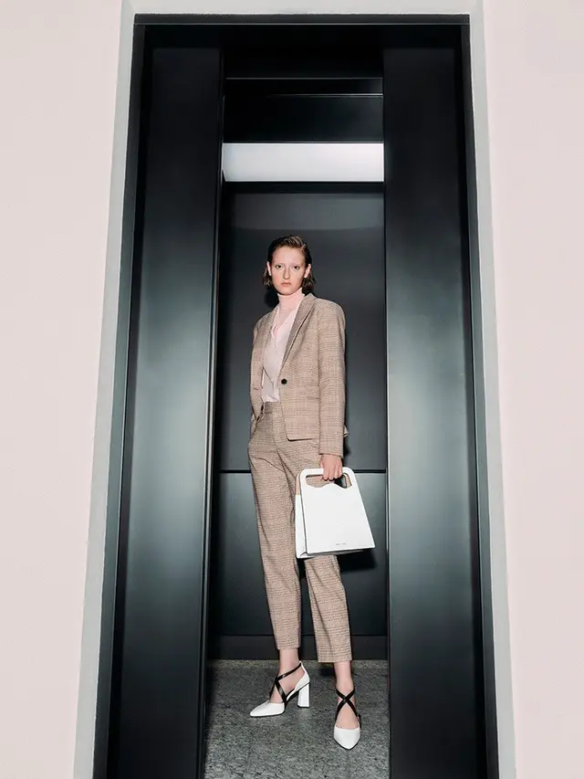 Asymmetric-Cut Top Handle Tote Bag