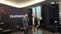 CEO V2 Indonesia, Rudi Hidayat dan Brand Manager of Aurowave Indonesia, Richie Eviendy pada acara launch audio from Aurowave. (Liputan6.com/Fathia Kapparini