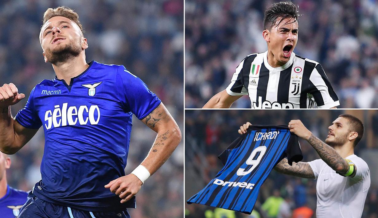 Berikut ini deretan top scorer Serie A 2017/2018 hingga pekan kesembilan. (Kolase foto-foto AP)