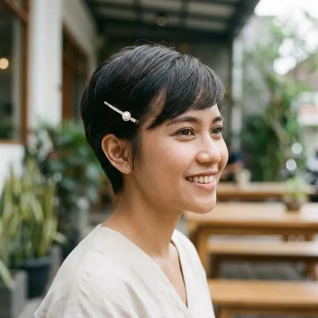 Model Rambut Wanita Pendek Dijepit