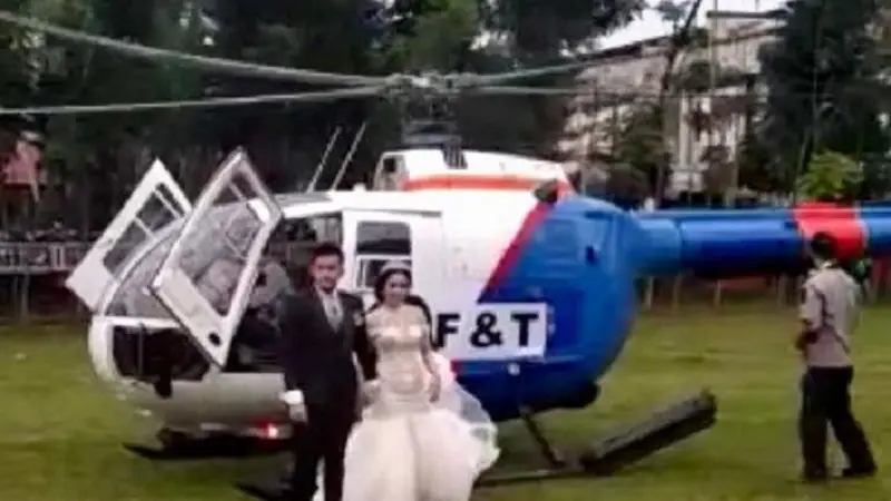 Tim Khusus Selidiki Kasus Pengantin Turun dari Helikopter Diduga Milik Polisi