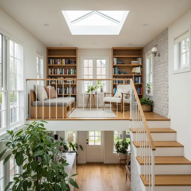 Desain Rumah Mungil Ala Villa dengan Mezzanine (Image by Gemini AI)