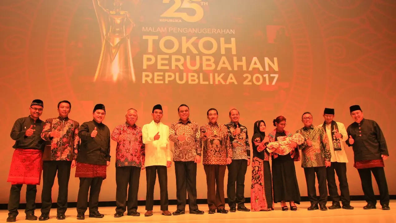 Malam Penganugerahan lima Tokoh Perubahan 2017 dari Harian Republika, di Ballroom Djakarta Theater, Selasa malam (10/4/2018).