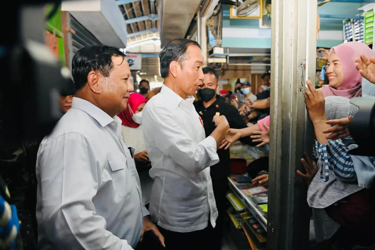 Presiden Joko Widodo atau Jokowi dan Menhan Prabowo Subianto