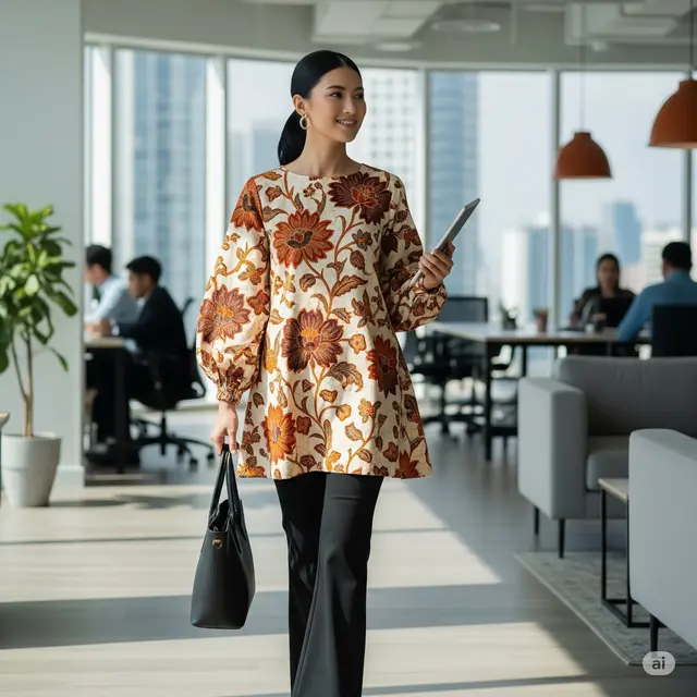 Blouse Katun Motif Floral Soft