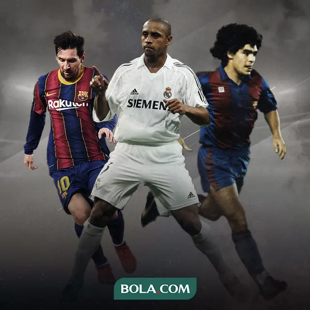 Lionel Messi, Roberto Carlos dan Diego Maradona