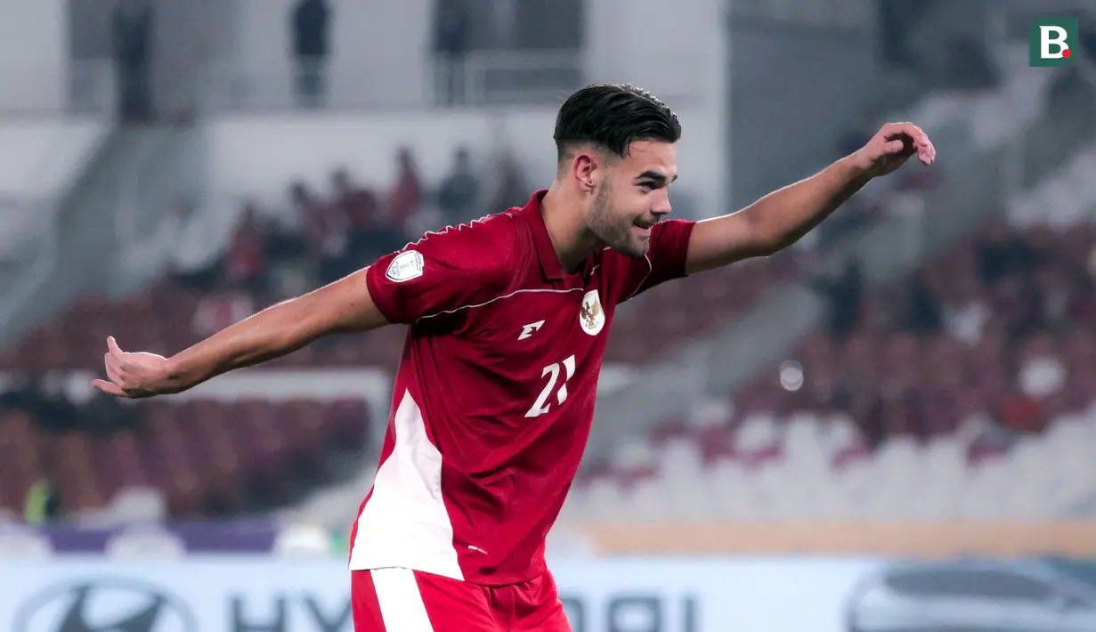 <p>Pemain Timnas Indonesia U-23, Jens Raven melakukan selebrasi setelah mencetak gol ke Brunei dalam laga Grup A Piala AFF U-23 2025 di Stadion Utama Gelora Bung Karno (SUGBK), Senayan, Jakarta, Selasa (15/07/2025). (Bola.com/Abdul Aziz)</p>