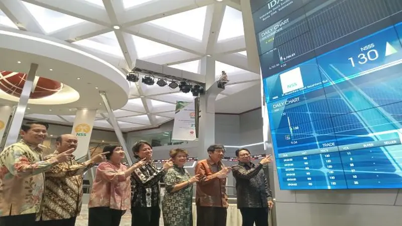 Pencatatan perdana saham PT Nusantara Sawit Sejahtera Tbk (NSSS), Jumat (10/3/2023). (Foto: Liputan6.com/Elga N)