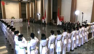 Potret Anggota Paskibraka di IKN. (Sumber: YouTube/Sekretariat Presiden)