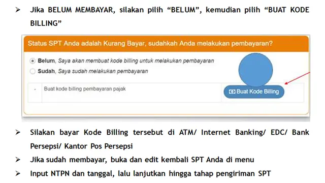 Simulasi e-Filing Kurang Bayar